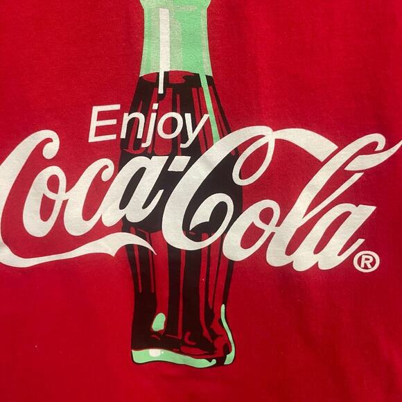 Vintage Coca Cola Hanes Heavyweight Tee Size Medium Men Red Short Sleeve Graphic - Picture 2 of 3